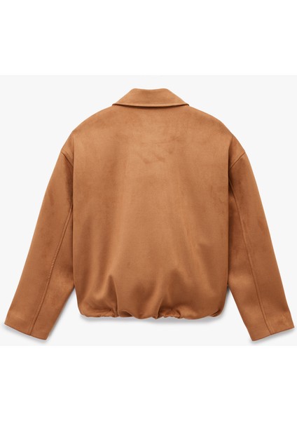 Uzun Kollu Cepli Oversize Suni Süet Bomber Ceket fiyatları