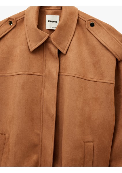 Uzun Kollu Cepli Oversize Suni Süet Bomber Ceket modelleri