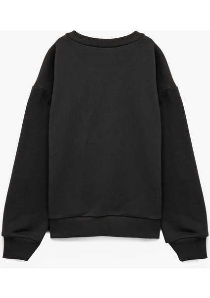 Şardonlu Uzun Kollu Bisiklet Yaka Lisanslı Powerpuff Girls Oversize Sweatshirt fiyatları