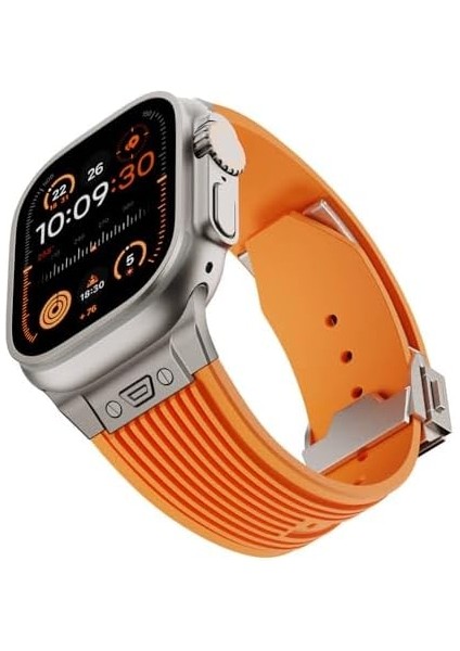 Ile Uyumlu 42MM KRD-113 Spor Görünümlü Silikon Kordon Turuncu fiyatları