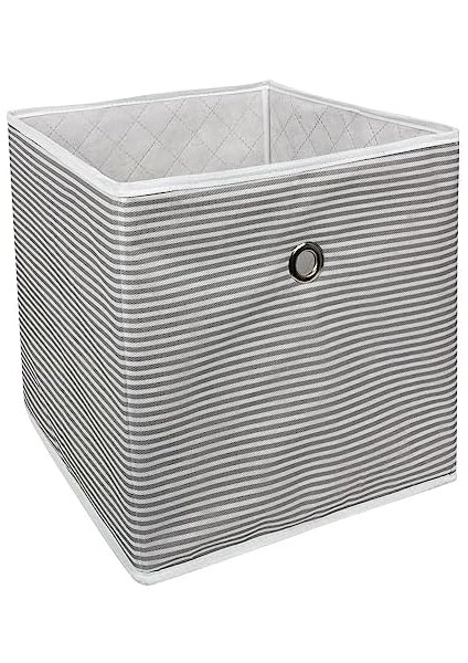 Kapısı Çok Amaçlı Raf Düzenleyici Organizer Kutu Sepet (Gri Çizgili) fiyatları