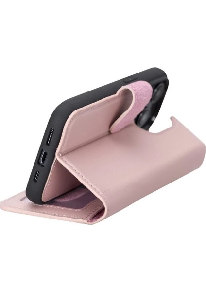 Buğz Apple iPhone 14 Pro Uyumlu Deri Cüzdanlı Kılıf Mwwn Nu2 Pembe fiyatları