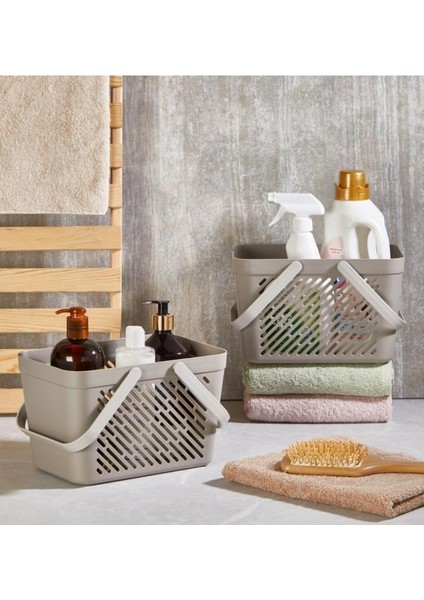 Life 2 Adet, Mutfak, Çekmece Içi Organizer Düzenleyici Gri Kulplu Sepet MIT1151