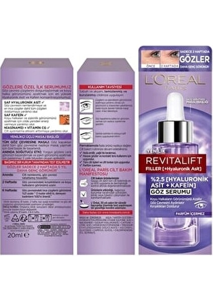 Revitalift Filler Göz Serumu Koyu Halkaları Azaltan 20 ml Kalem Tipi Aydınlatıcı fiyatları