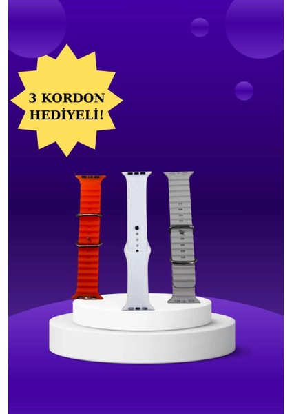 Buğz Akıllı Saat Arama Görüşme Bildirim Görme Uyku ve Sağlık Takibi Nabız Ölçer 3 Kordon Hediyeli modelleri