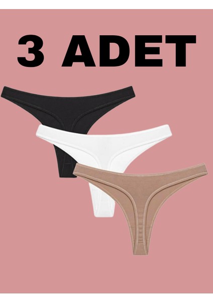 Çok Renkli 3'lü Set Pamuklu Tanga Külot
