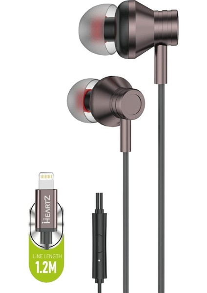 Iph-01 Kulaklık ile Uyumlu A Kalite Metal Uçlar Streo Hd Yüksek Ses 1,2m Mikrofonlu Kulak Içi Kulaklık (Siyah)