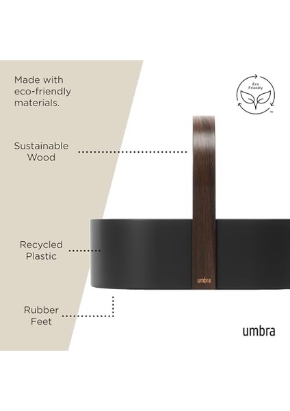 Bellwood Caddy Ayrılmadan Duvarlı, Kozmetik, Ofis Malzemeleri ve Daha Fazlası Için Sürekli, Siyah/ceviz fiyatları