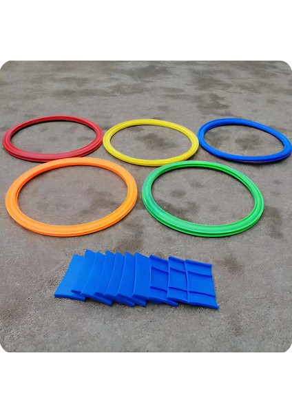 Seksek Halka Oyunu Seti 22 Parça - Anaokulu ve Açık Hava Bahçe Aktivite Eğitim Çemberi 27 cm