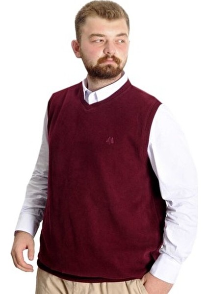 Büyük Beden Erkek Süeter Mürdüm Renkli Vanize Selanik Yaka Tipi 2023 Sonbahar Kış