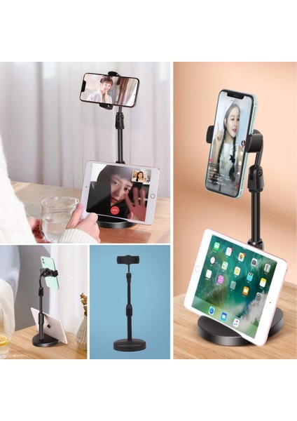 Buğz Masa Üstü Tablet ve Telefon Tutucu Plastik Aparat Siyah Telefon Standı fırsatları