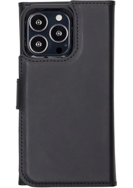 Buğz Apple iPhone 13 Pro Uyumlu Deri Cüzdanlı Kılıf Santa G1 Siyah modelleri