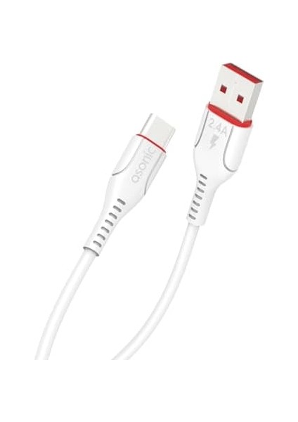 AS-X406 2A Type-C 1m Beyaz + 2.4A Hızlı Şarj Kablosu 1 Metre modelleri