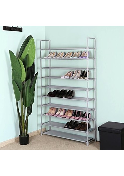 10 Katlı Ayakkabı Rafı, 100X29X175 Cm, Gri, LSR10G modelleri