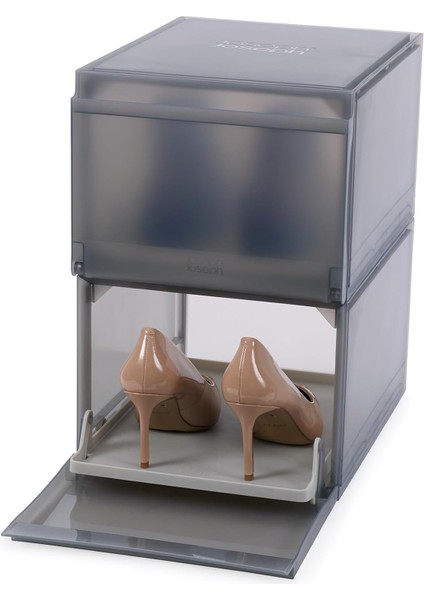 Shoecase Premium Ayakkabı ve Spor Ayakkabı Saklama Kutusu Düzenleyici, Kaydırmalı Ayakkabı Tepsisi, 2&apos;li Paket