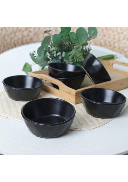 Mat Siyah Çerezlik/sosluk 12 cm 6 Adet 956