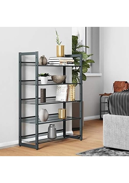 5 Katlı Ayakkabı Rafı, Genişleyen Metal Ayakkabı Rafı Ayarlanabilir Ayakkabı Rafı 15-20 Çift Ayakkabı, Bot, Topuklular Için Uygun, 74X104X307CM Koyu Gri LMR005GB modelleri