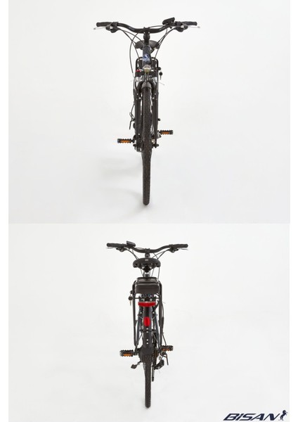 Comet Elektrikli Bisiklet 52 cm V 28 Jant 21 Vites Parlak Gri Sarı