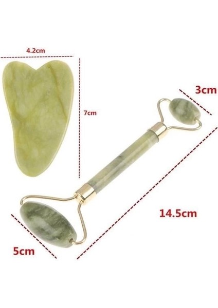 Buğz Çift Taraflı 2li Cilt Yüz Masaj Aleti Jade Roller Yeşim Taşı Seti fırsatları