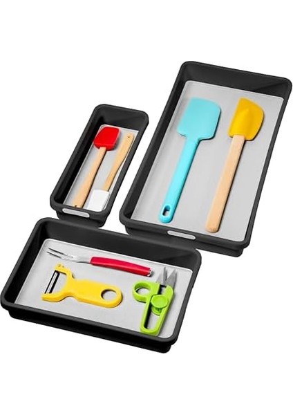 3 Bölmeli Çöp Kutusu, Granit Renkler, Klasik, Çok Amaçlı Saklama Imkanları, Yumuşak Iç Astar, Kaymaz Kauçuk Ayaklar, Uzun Ömürlü, Bpa Içermez Siyah 29603 modelleri