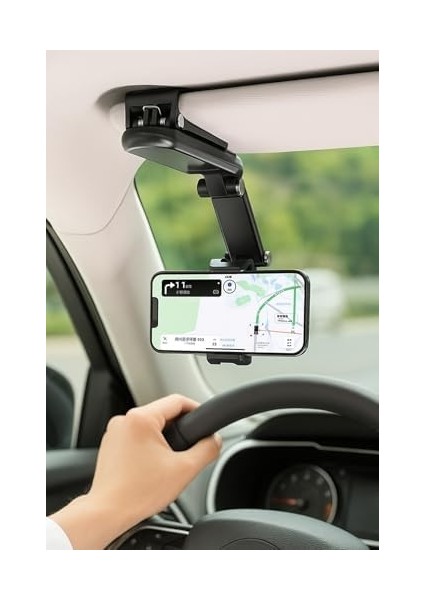 Güneşlik Üzerine Takılan, 1080° Döner Ayarlı, Araç Telefon Tutucu, Evrensel Cep Telefonu, Paslanmaz Abs Malzeme, Şık Tasarım, Seyahat Navigasyon Için modelleri