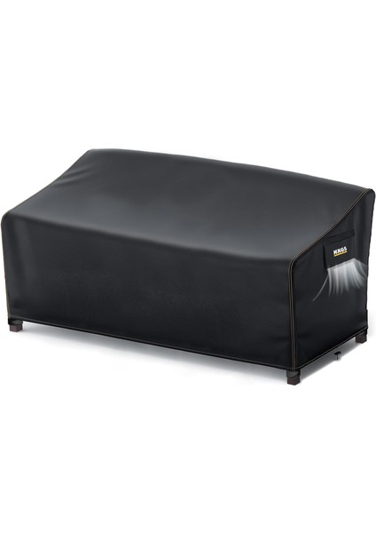 Çift Kişilik Bahçe Koltuk Örtüsü, Koruma Kılıfı, Su Geçirmez Açık Hava Bahçe Mobilya Kılıfları, Dış Mekan Kılıfı Örtü Branda, Ağır Hizmet Tipi, 215-90-90CM - Siyah