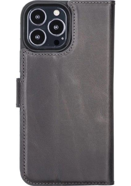 Buğz Apple iPhone 13 Pro Max Uyumlu Deri Cüzdanlı Kılıf Mwwn Tn1 Gri fırsatları