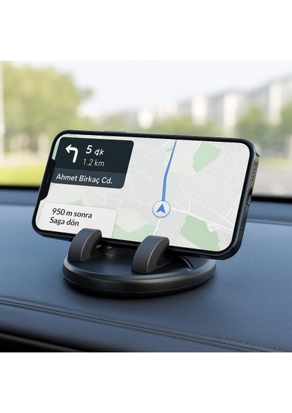 Store Numaratörlü Telefon Tutacağı – Araç Içi Kaymaz Masaüstü, Geçici Numarası Göstergeli,