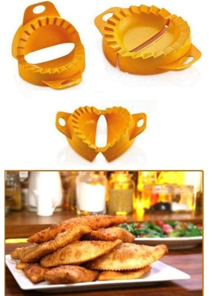 3&apos;lü Çiğ Börek Kurabiye Hamur Işi Ravioli Kesme Kalıbı Aparatı