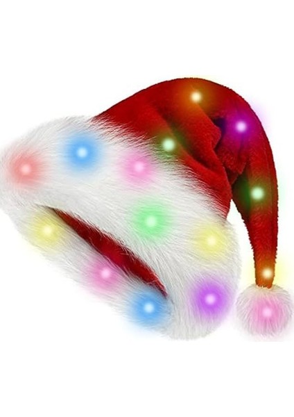 Led'li Tam Şapka, El Işi Dikilmiş, Uzun Kürklü Noel Şapkası (Yurt Dışından)