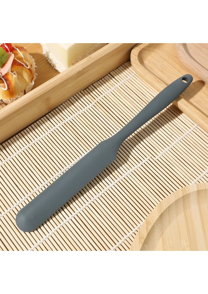 Silikon Tereyağı ve Krema Spatulası, Kek Spatulası, 5 Farklı Renk Seçeneği ( Gri)