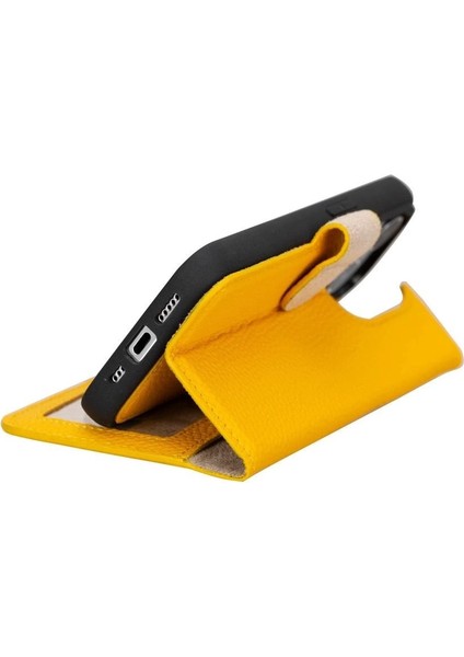 Buğz Apple iPhone 15 Pro Uyumlu Deri Cüzdanlı Kılıf Mwwn FL12 Sarı modelleri