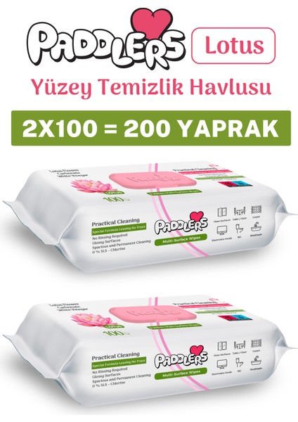 Easy Clean Lotus Çiçeği Yüzey Temizlik Havlusu 2X100 (200 Yaprak)