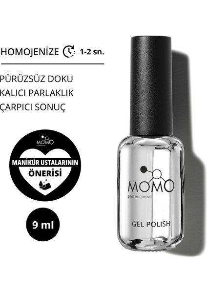 Kalıcı Oje İçin Top Coat Yapışkansız Çok Renkli 9 ml Parlak ve Koruyucu