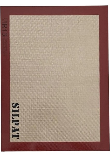 Silikon Pişirme Matı, Turuncu Kenarlı, Yapışmaz Fırın Tepsisi Altlığı