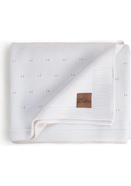 Yumuşak Koltuk Şalı, Hafif Örgü Battaniye, Nefes Alabilen Çok Yönlü, Her Mevsime Uygun Örtü, Oeko-Tex Sertifikalı Drop 130X170 cm (Ekru)