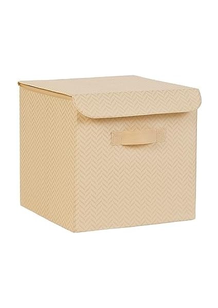 Textile Bej Kapaklı Kutu Set 30 x 30 x 30 cm modelleri