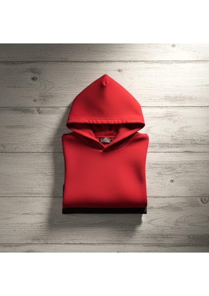Çocuk Sweatshirt Kapüşonlu / Kırmızı Siyah / Düz indirimleri