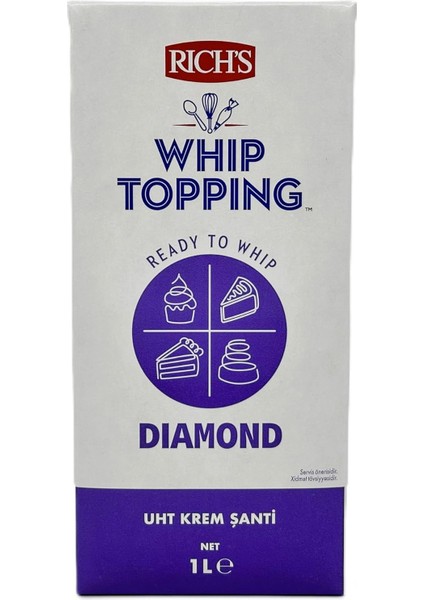 Rich&apos;s Whip Topping Ready To Whip Diamond - Bitkisel Yağlı Şekerli Krem Şanti - 1 L fiyatları