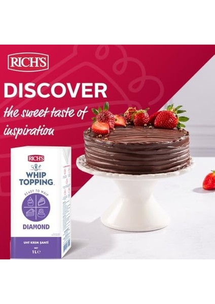 Rich&apos;s Whip Topping Ready To Whip Diamond - Bitkisel Yağlı Şekerli Krem Şanti - 1 L modelleri