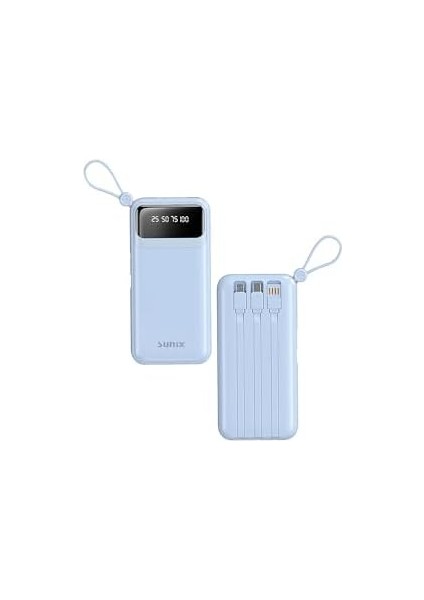 10.000 Mah Göstergeli Kendinden Kablolu Powerbank Mavi PB-120 fiyatları