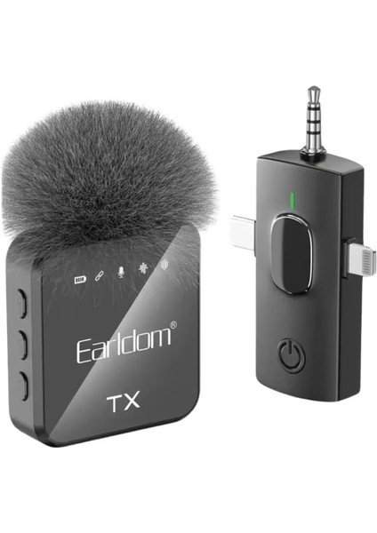 MC12 Tekli Mikrofonu, Kablosuz, Tak Çalıştır, Profesyonel Ses Kaydı, Siyah