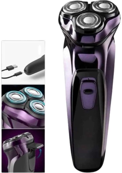 Buğz 3 Bıçaklı Döner Başlıklı Sakal Sıfır Alma Tıraş Makinesi Profesyonel Paslanmaz Çelik modelleri