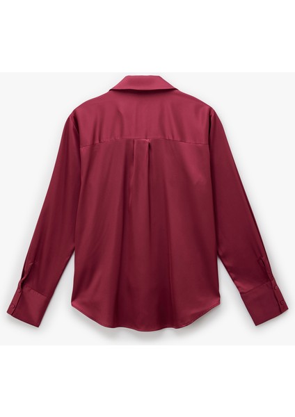 Regular Fit Uzun Kollu Düğmeli Saten Gömlek fiyatları
