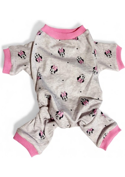 Pink Minnie Kedi Tulumu | Pamuklu Penye Kedi Kıyafeti | Küçük Irklar Için | Tüy Dökülmesini Azaltır fırsatları