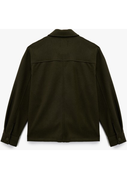 Regular Fit Kapaklı Cepli Viskon Karışımlı Gömlek Yaka Kaşe Ceket fiyatları