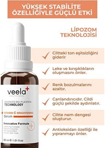 Cilt Serumu Aydınlatıcı Yaşlanma Karşıtı Leke Önleyici 30 ml C Vitamini İçerir