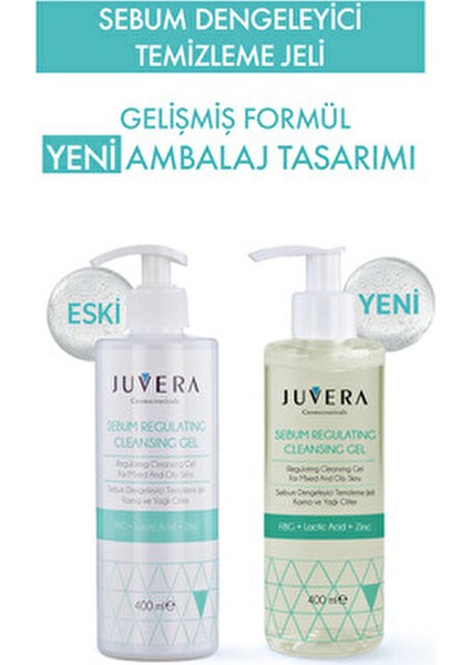 Sebum Dengeleyici Temizleme Jeli Yağlı Ciltler İçin Çinko ve Laktik Asit 400 ml modelleri
