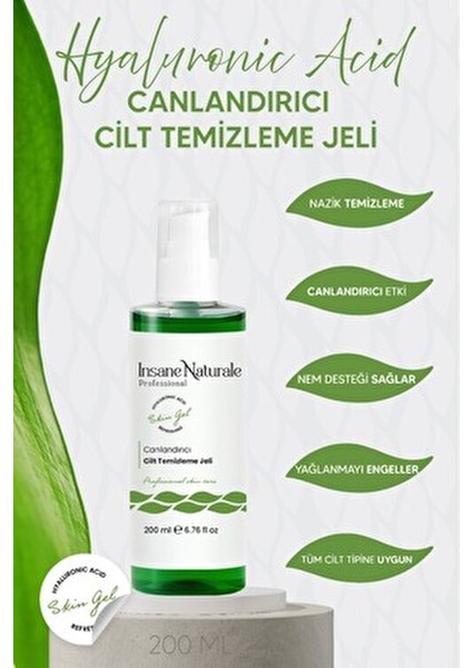 INSANE NATURALE Arındırıcı ve Canlandırıcı Yüz-Cilt Temizleme Jeli 200 ml
