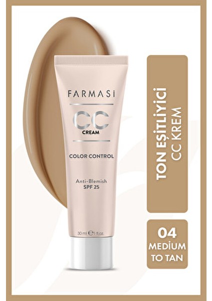 CC Krem 04 Canlandırıcı Etkiyle Karma Ciltler İçin 30 ml E Vitamini İçerir fiyatları